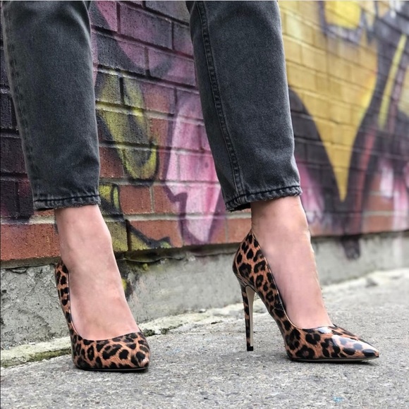 Boutique Shoes - Joni Joni Leopard Pointed Toe Stiletto Heels